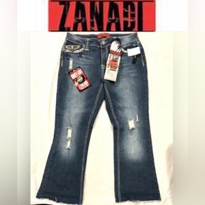 ZANADI women’s embellished boot cut jeans dark wash size 10 NWT